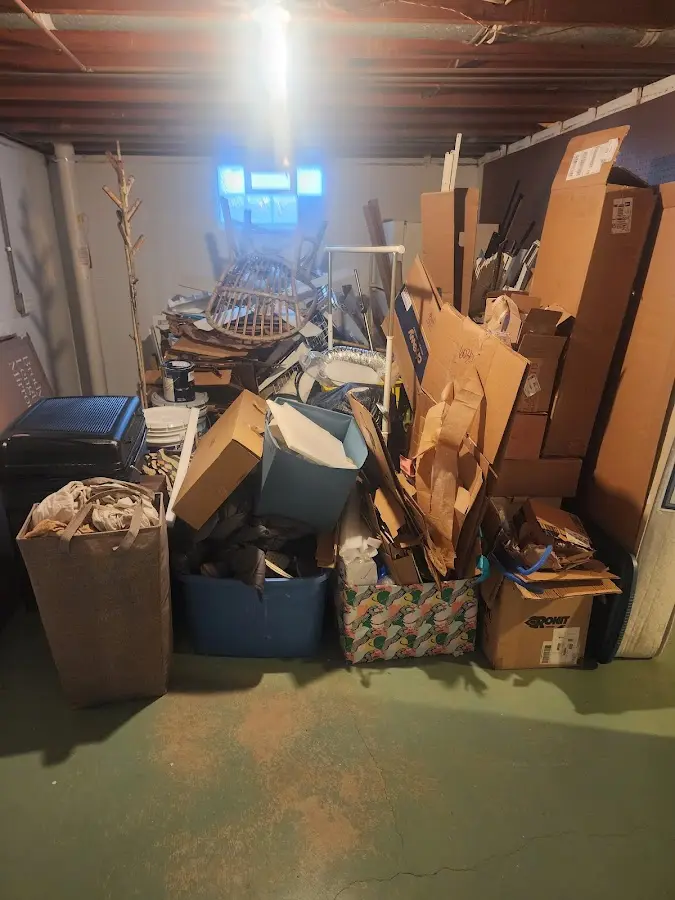 Roll-off dumpster container at job site for 6 Yard Dumpster Rental in Muscoy